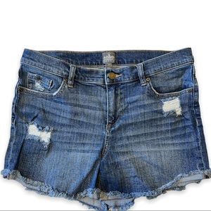 NY&C Soho Jeans Denim Blue Jean Shorts Distressed Ripped